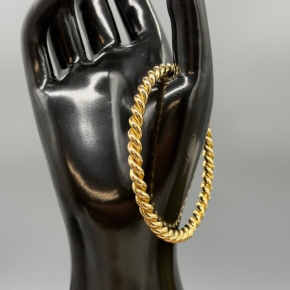 Vintage Henkel Grosse Germany 1970 Signed Gold Tone Twist Bangle Bracelet - Picture 2 of 9
